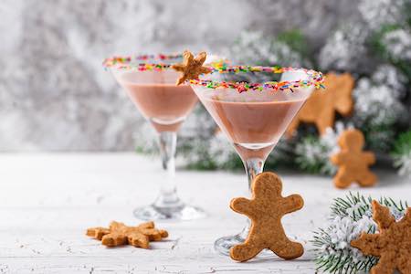 A adorable Sugar Cookie Martini served with cookies