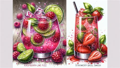 Illustration of berrylicious vodka sodas