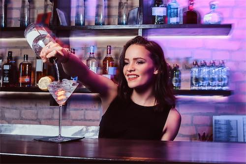 Party bartender making a drink
